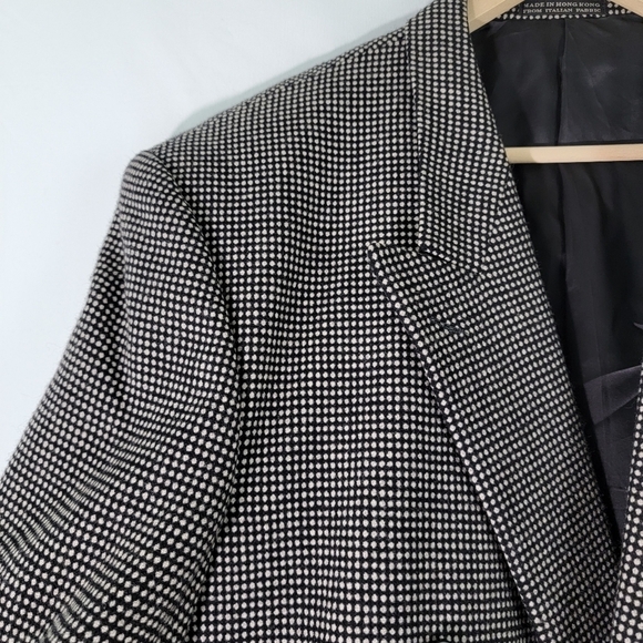 LINEA DOMIZIA Mens Wool & Cashmere Houndstooth Double Breasted Sport Coat Sz 44L - Picture 4 of 12